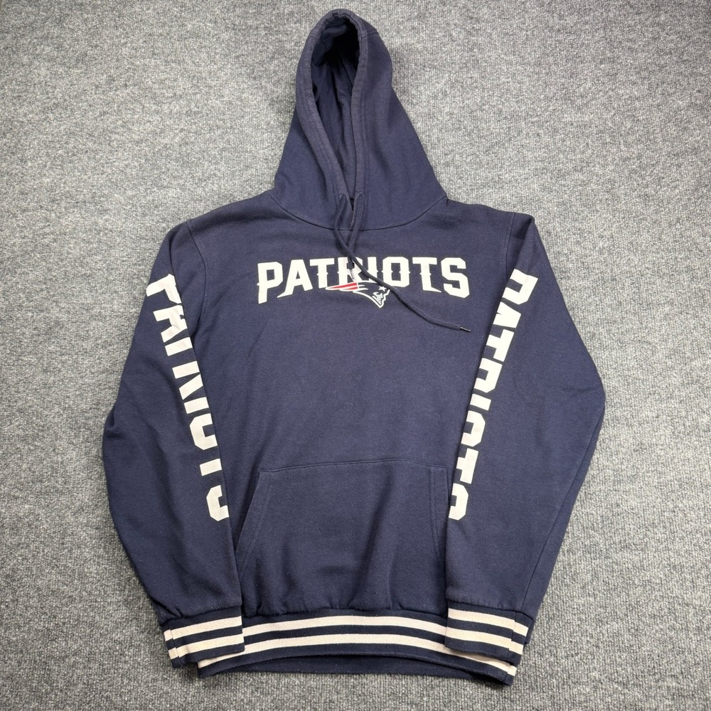 New England Patriots NFL Team Apparel Hoodie Mens Medium Blue‎ Graphic